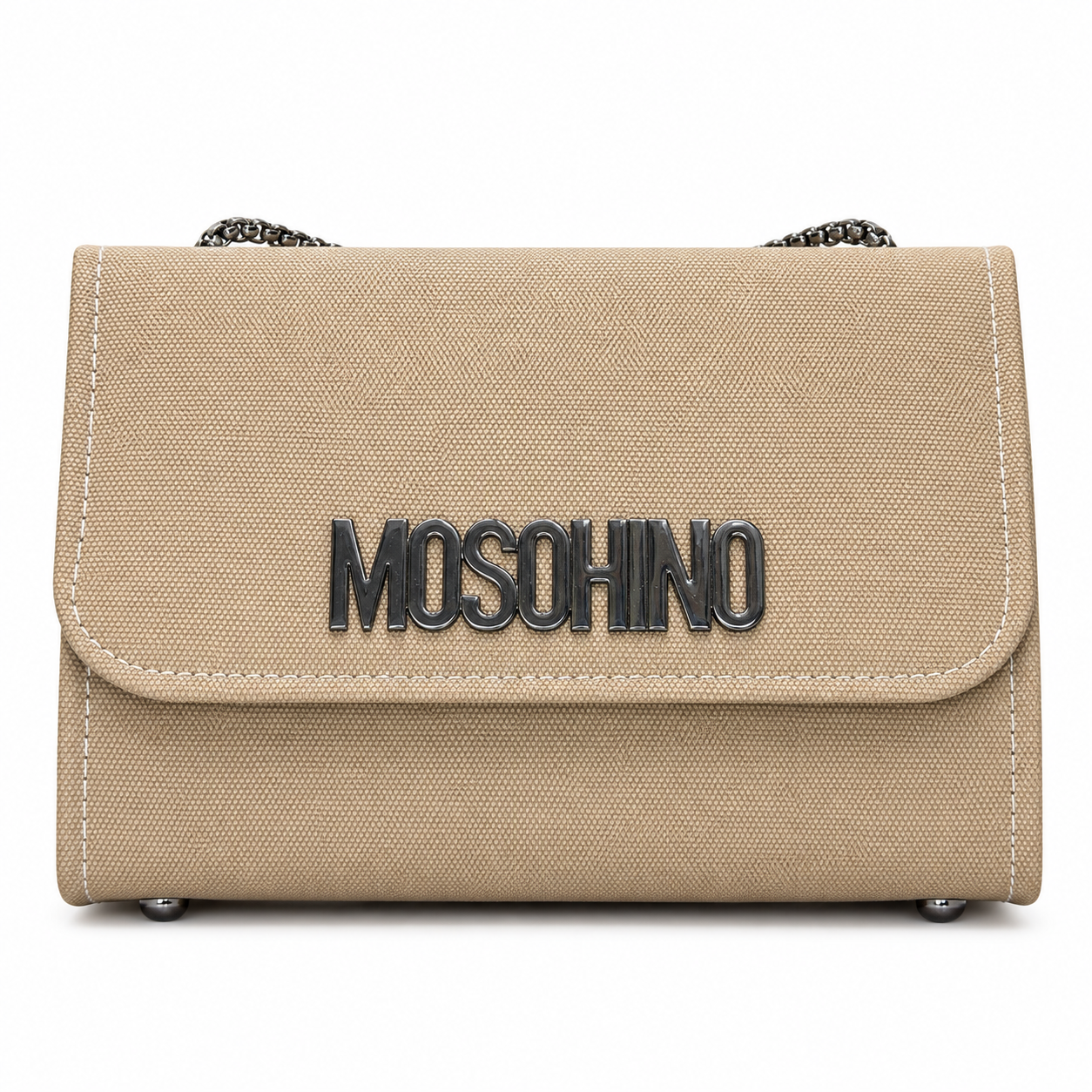 Textured Logo-Accent Flap Shoulder Bag