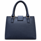 Structured Textured Handbag with Bow & Pearl Charm