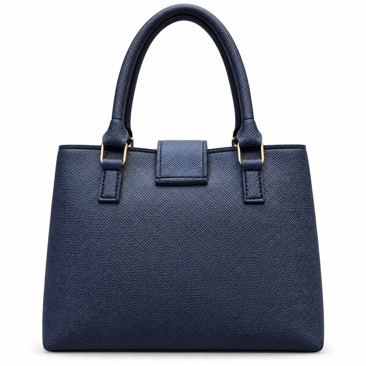 Structured Textured Handbag with Bow & Pearl Charm