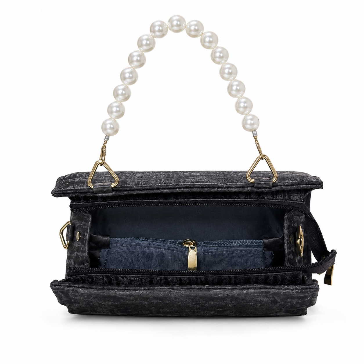 Pearl-Beaded Top-Handle Handbag