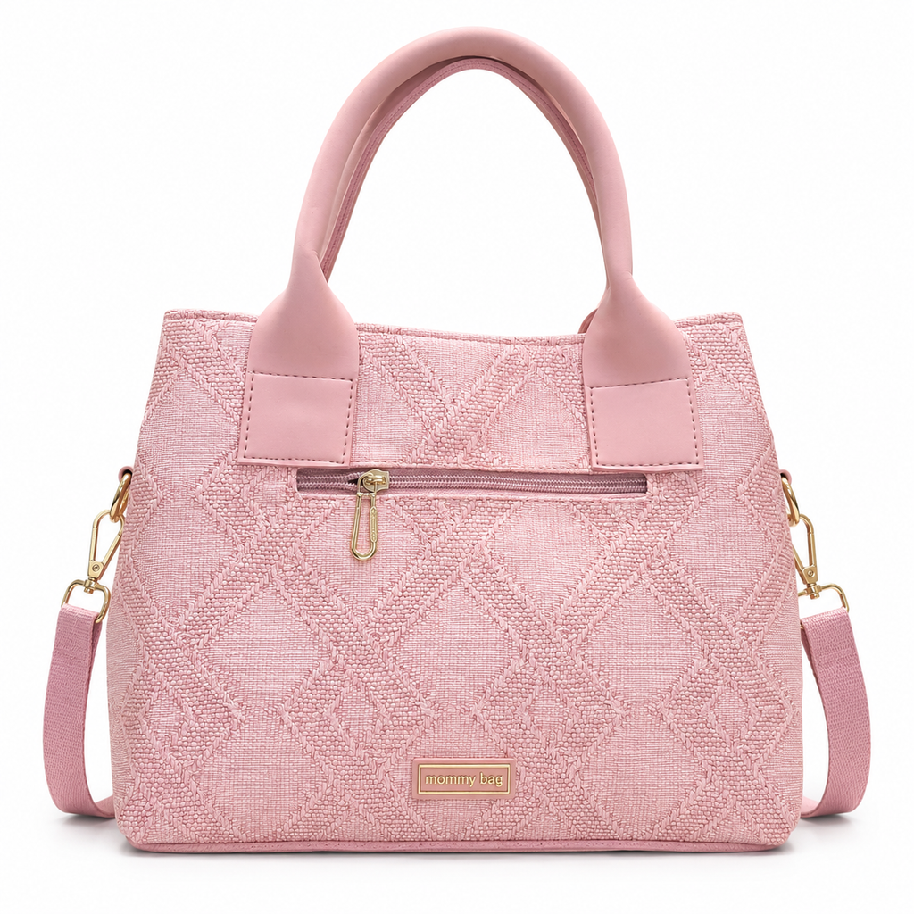 Structured Embossed Mommy Tote Bag