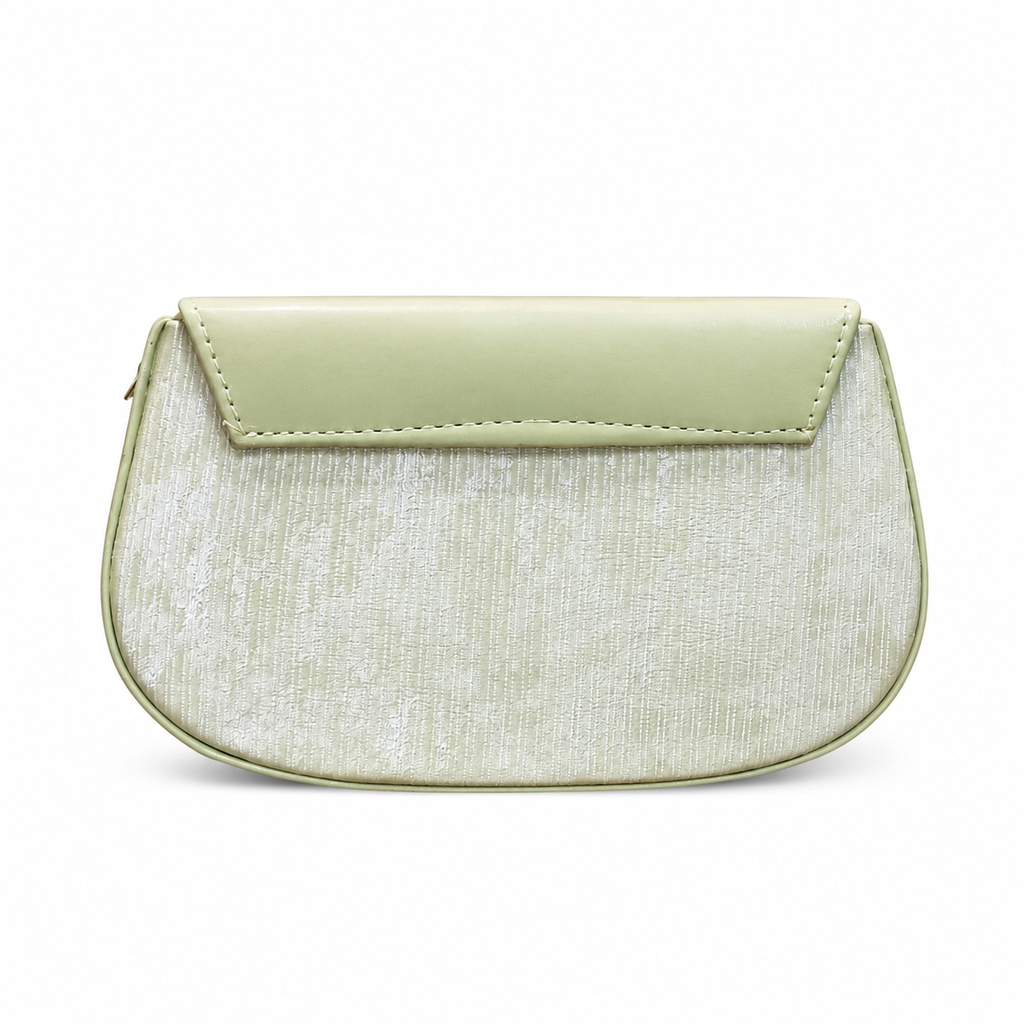Pleated Textured Flap Chain Shoulder Bag