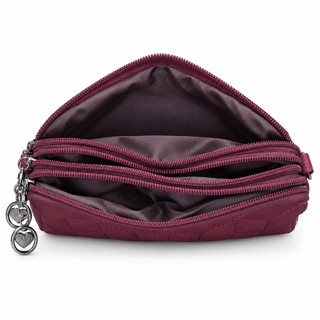 Quilted Beaded Zipper Clutch