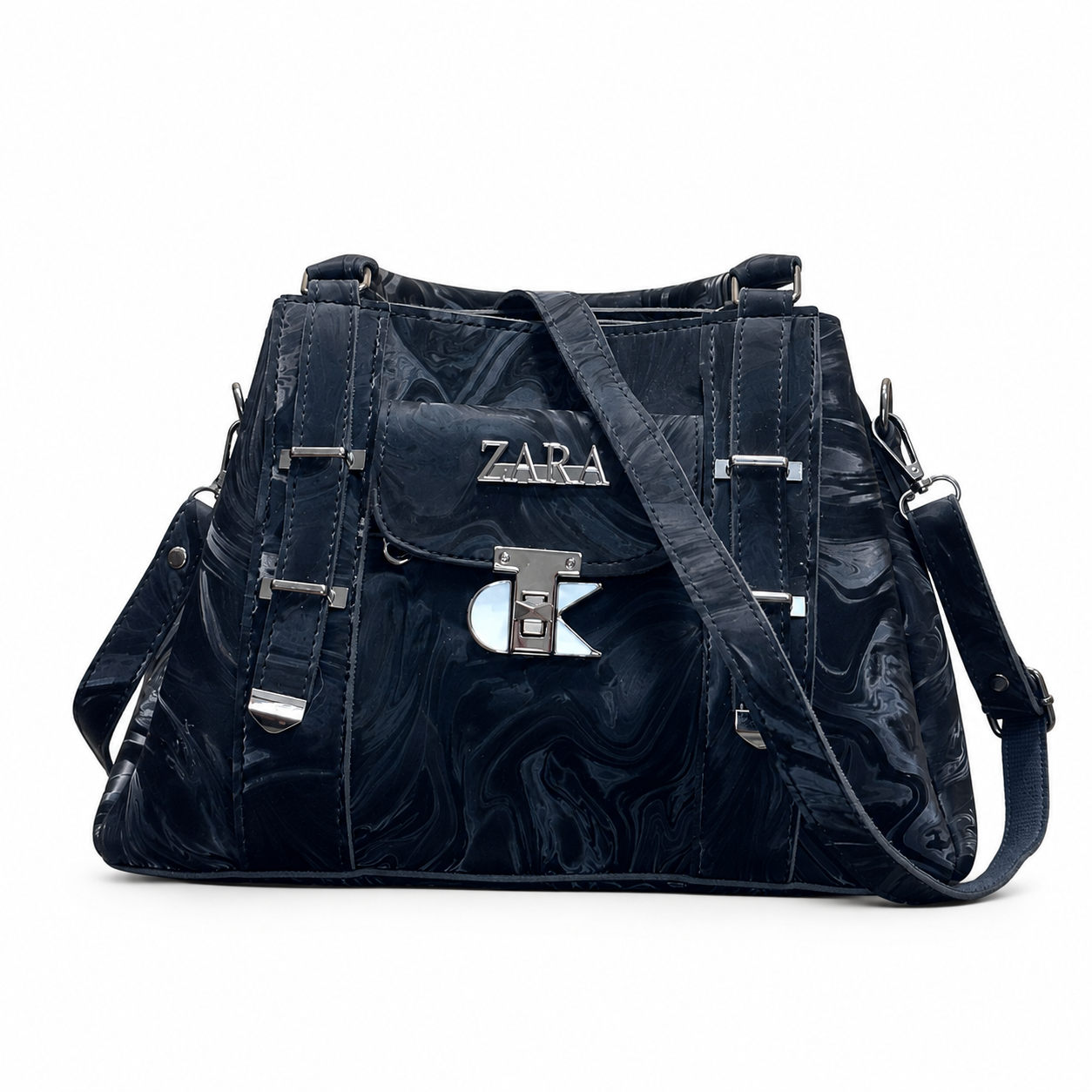 Marbled Structured Handbag