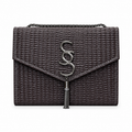 Woven-Texture Flap Clutch with Chain Strap