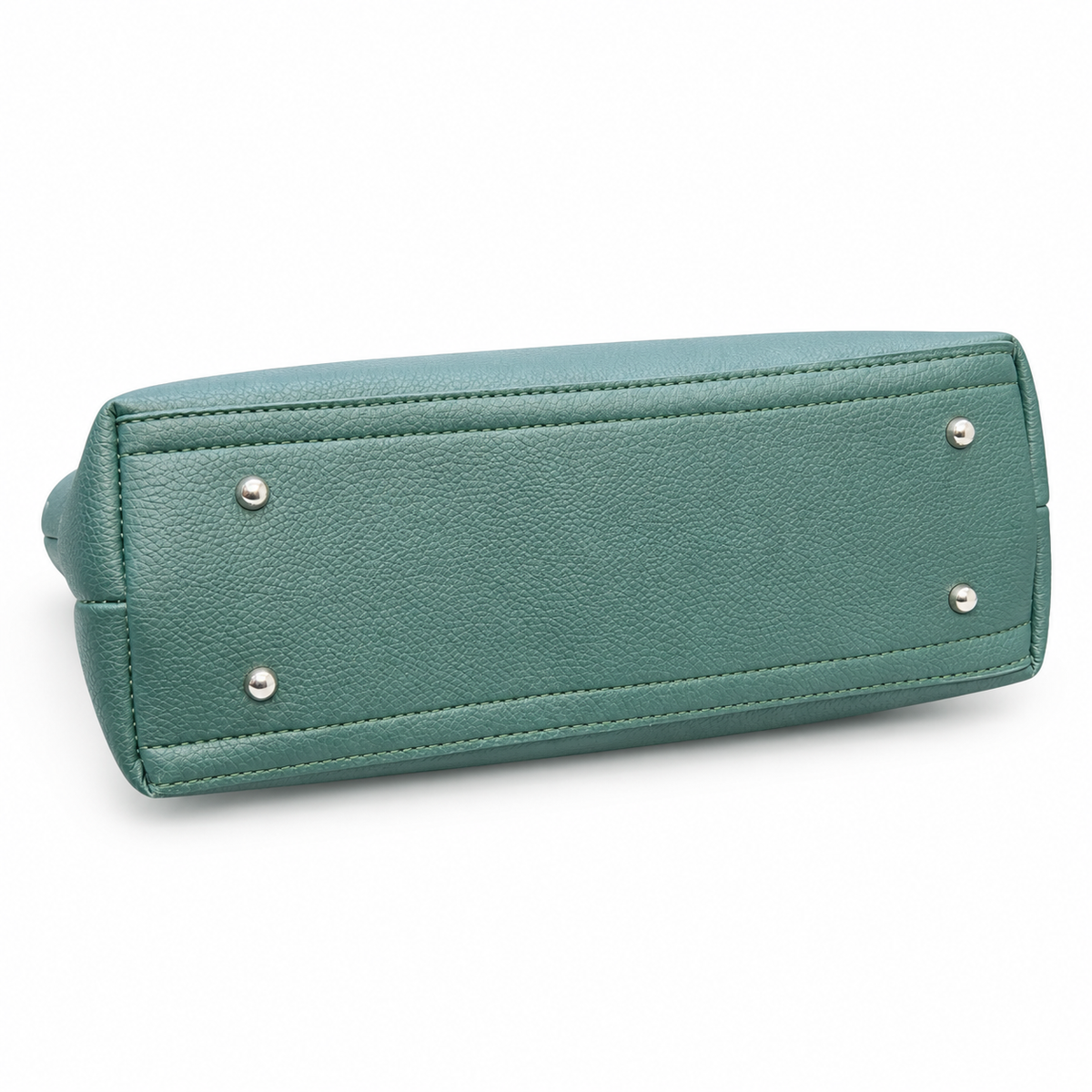 Pebbled-Texture Structured Front-Pocket Tote Bag