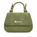 Textured Top-Handle Handbag with Scarf Accent