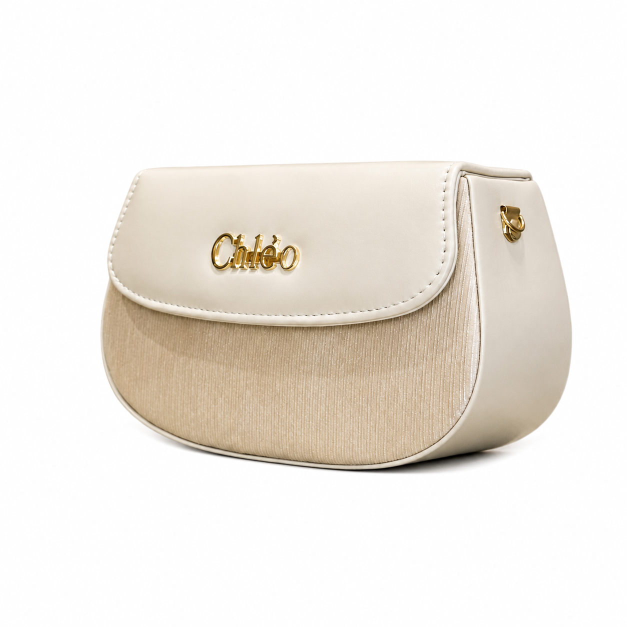 Pleated Textured Flap Chain Shoulder Bag