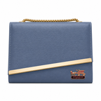 Diagonal-Bar Chain Flap Shoulder Bag