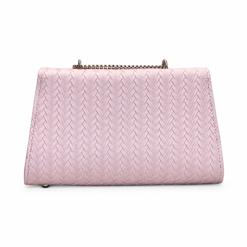 Chevron Embossed Chain Shoulder Bag