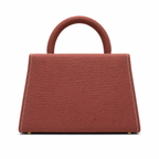 Textured Frame-Detail Top-Handle Handbag