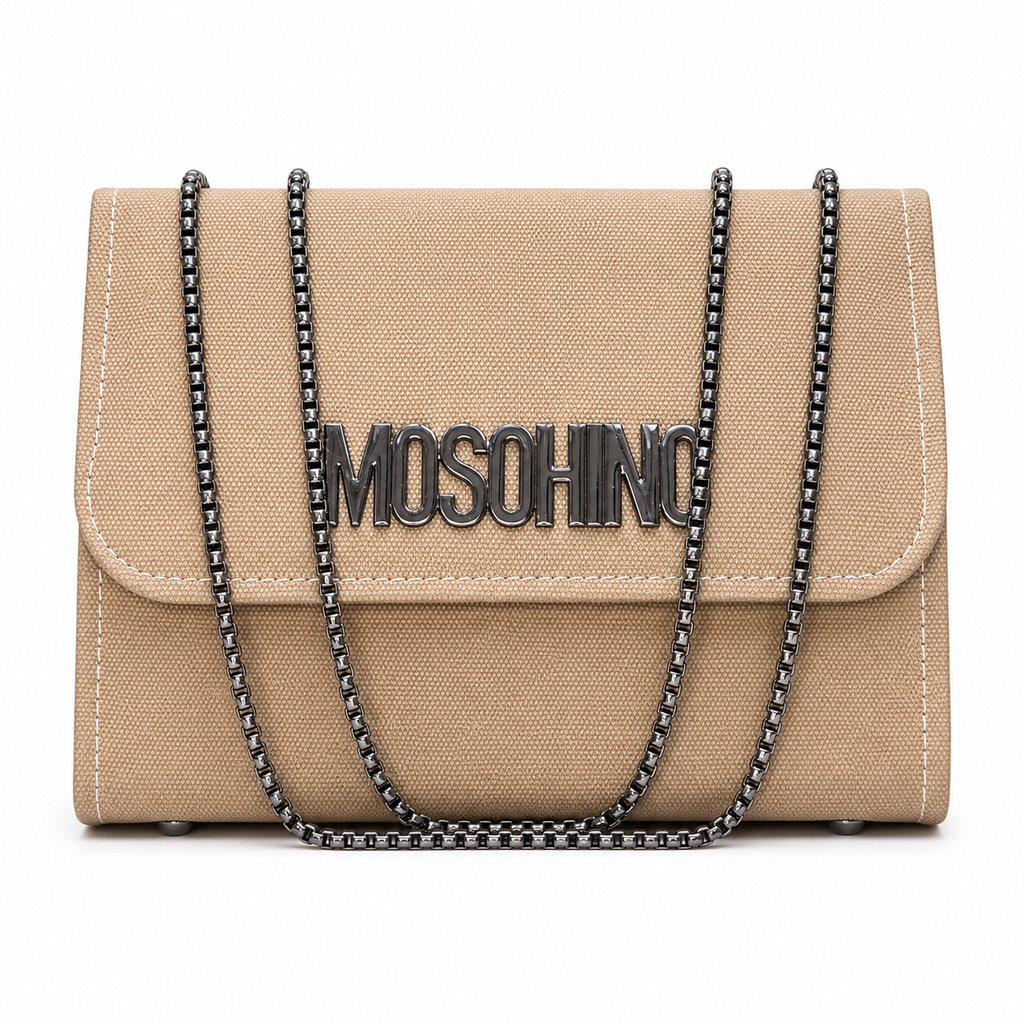 Textured Logo-Accent Flap Shoulder Bag