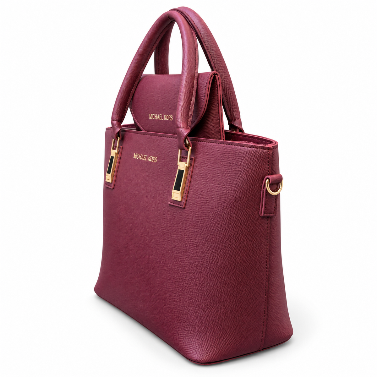 Structured Handbag with Matching Accessory Pouch