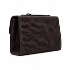 Woven-Texture Flap Clutch with Chain Strap