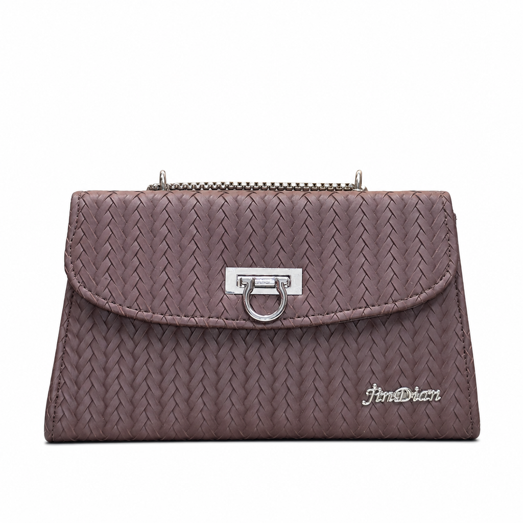 Chevron Embossed Chain Shoulder Bag