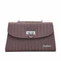 Chevron Embossed Chain Shoulder Bag