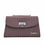 Chevron Embossed Chain Shoulder Bag
