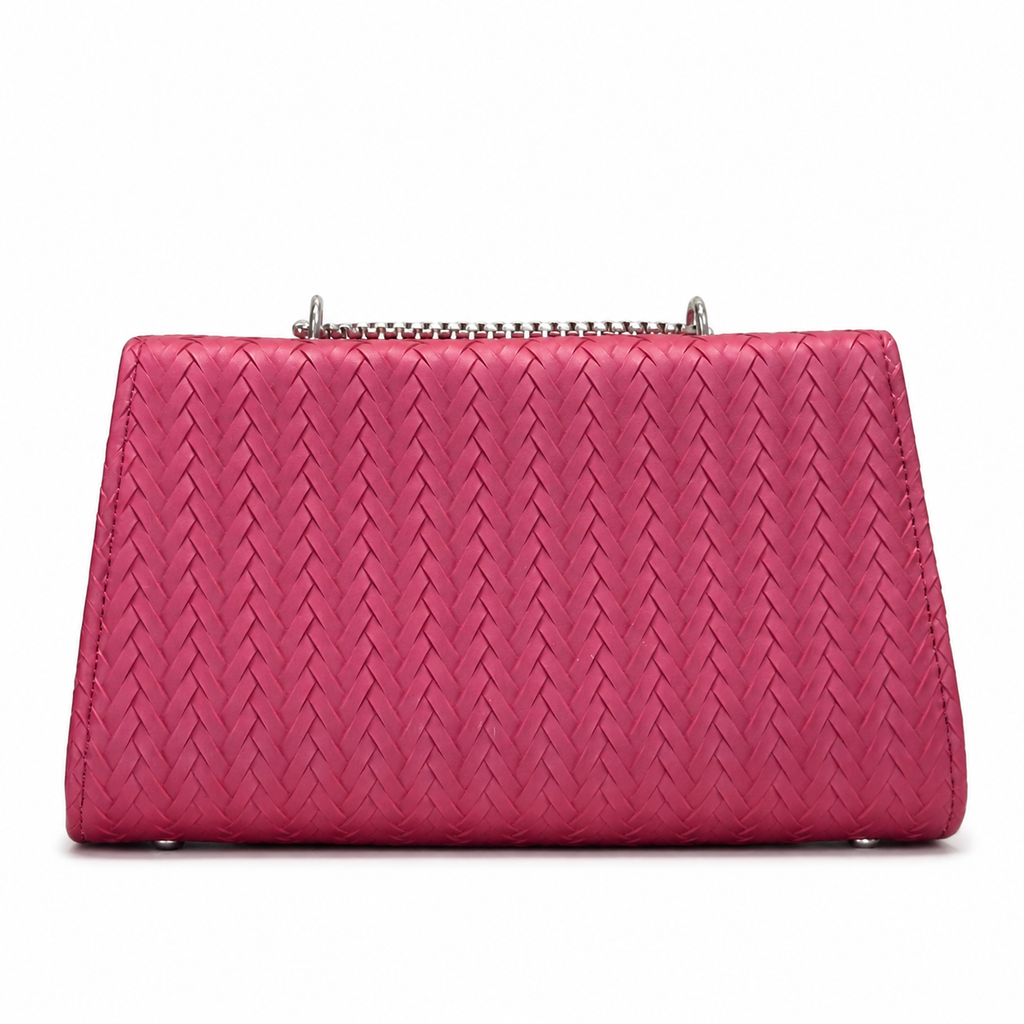 Chevron Embossed Chain Shoulder Bag