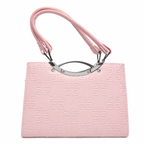 Geometric Embossed Double-Handle Handbag