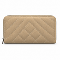 Diamond-Quilted Zipper Wallet