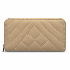 Diamond-Quilted Zipper Wallet