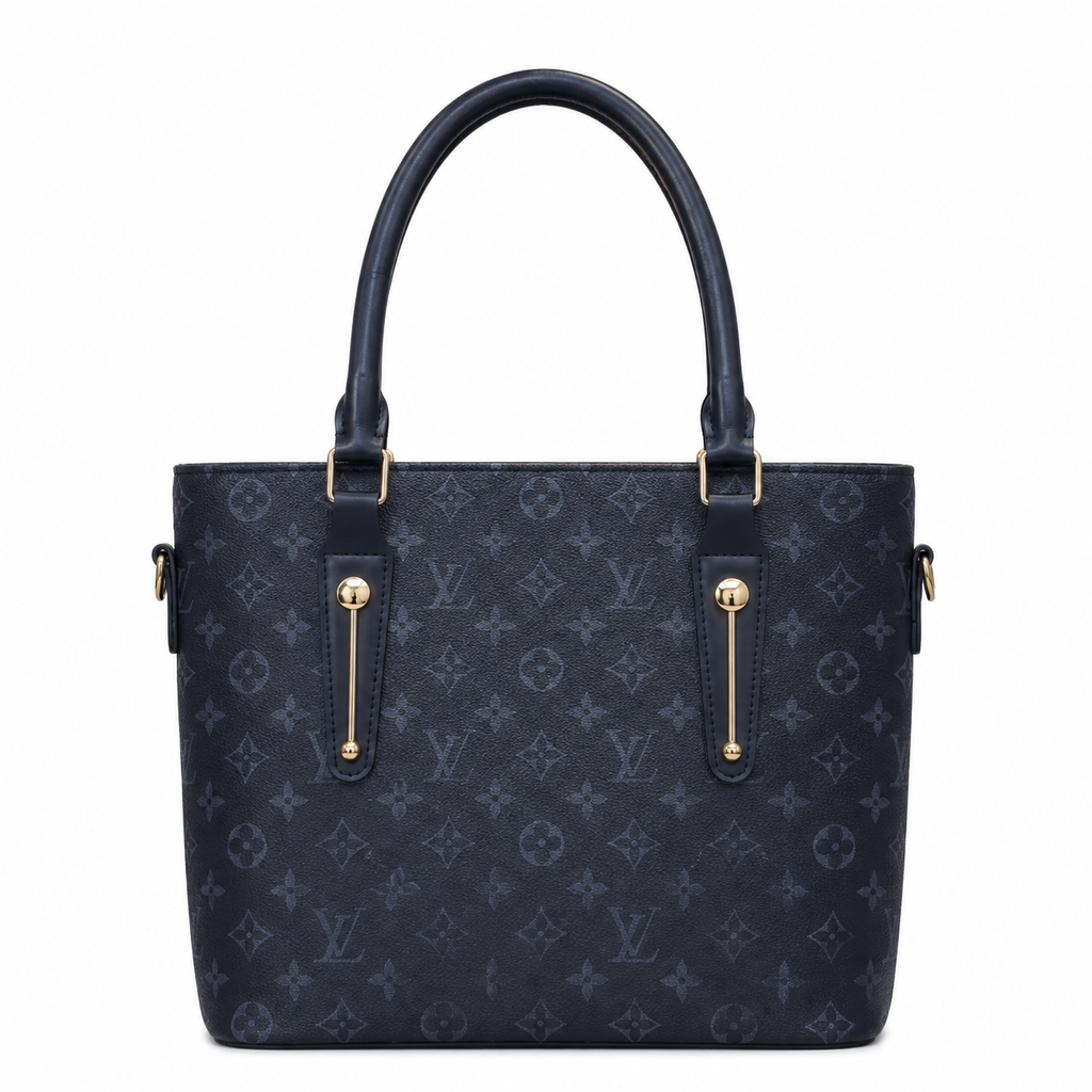 All-Over Patterned Structured Tote Bag