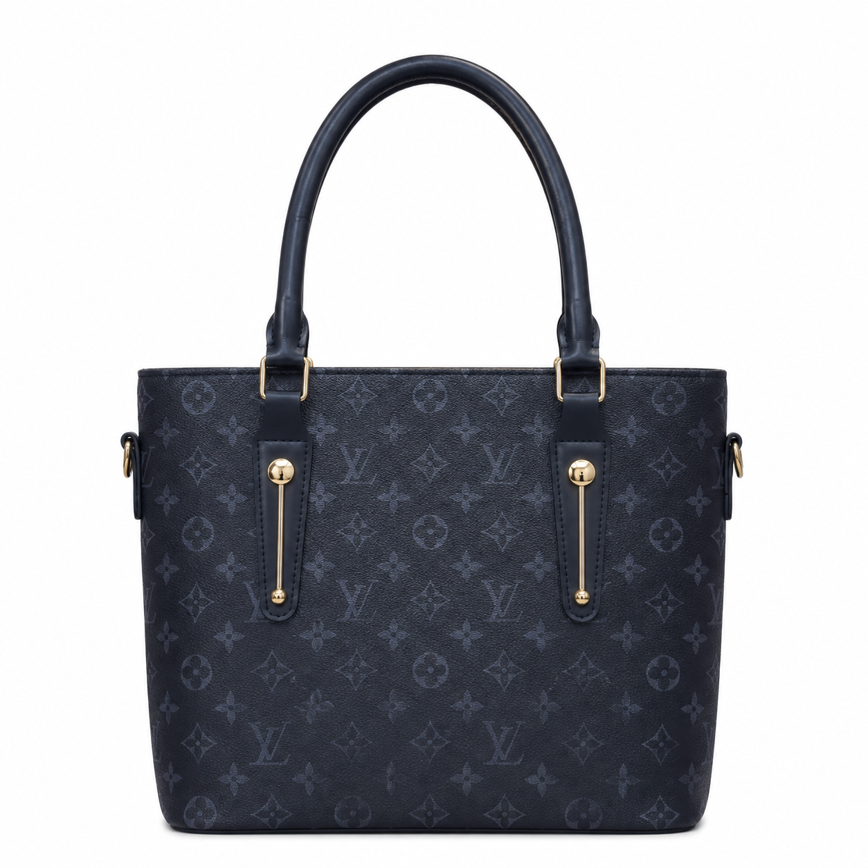 All-Over Patterned Structured Tote Bag