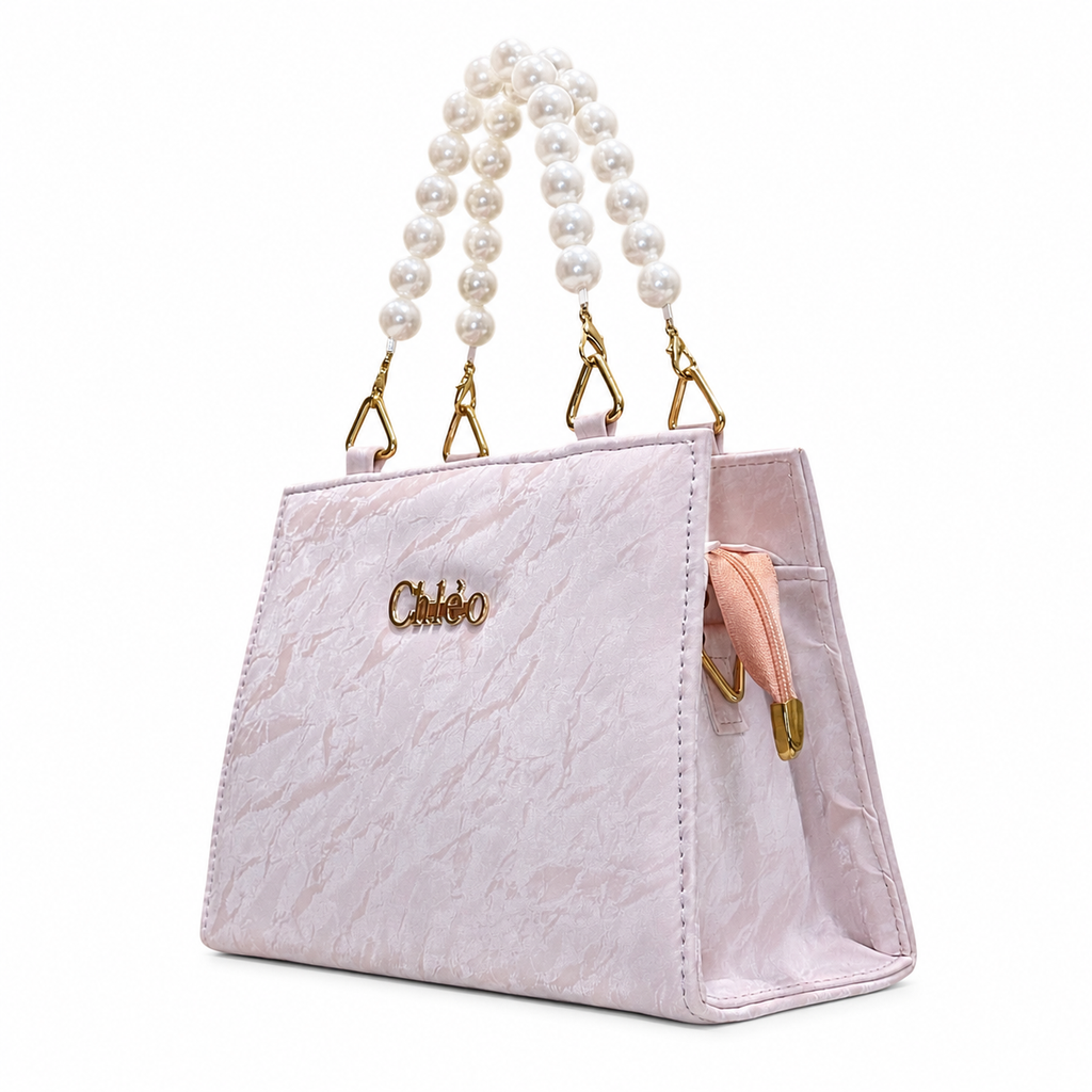 Pearl-Beaded Top-Handle Handbag