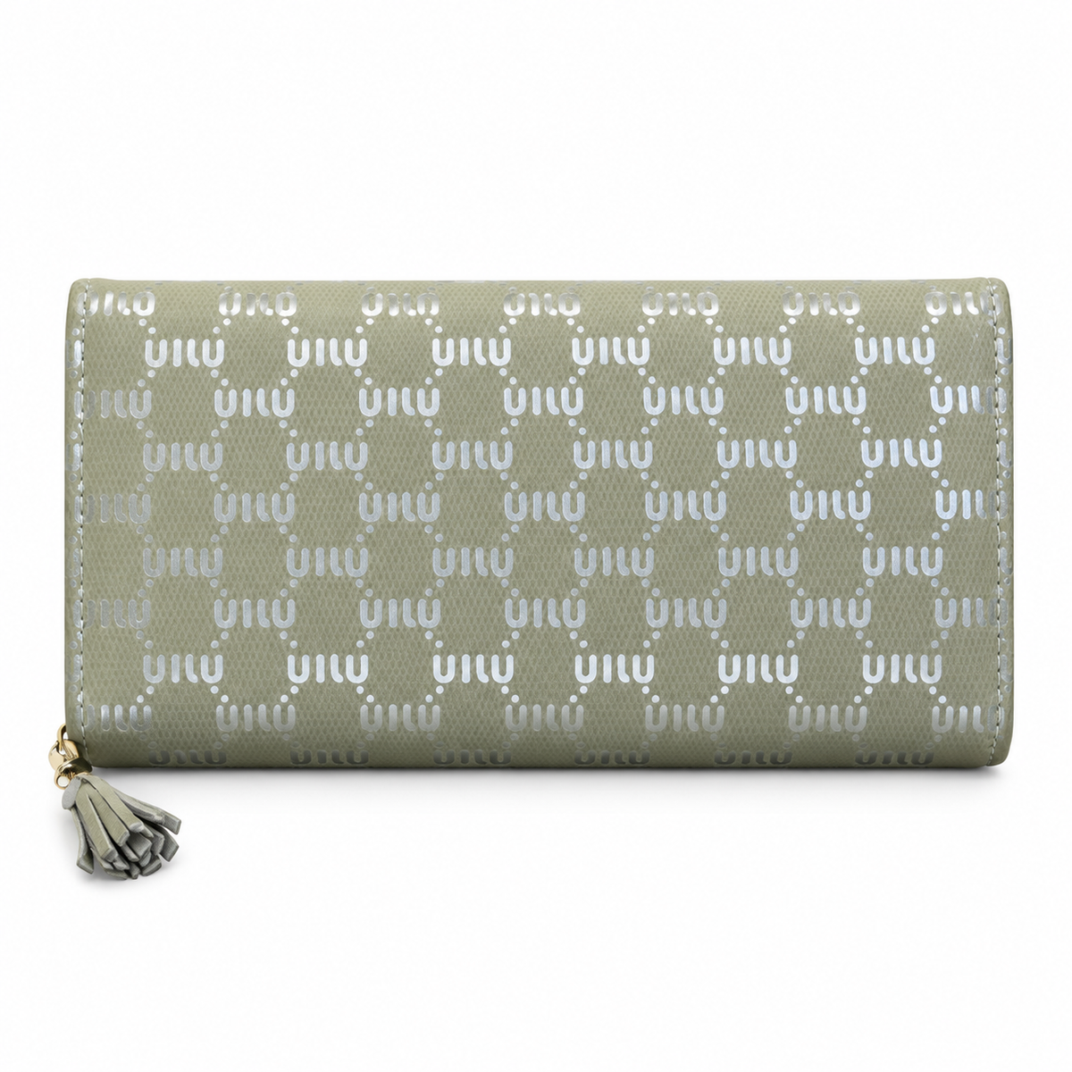 Patterned Envelope Clutch with U-Bar Detail