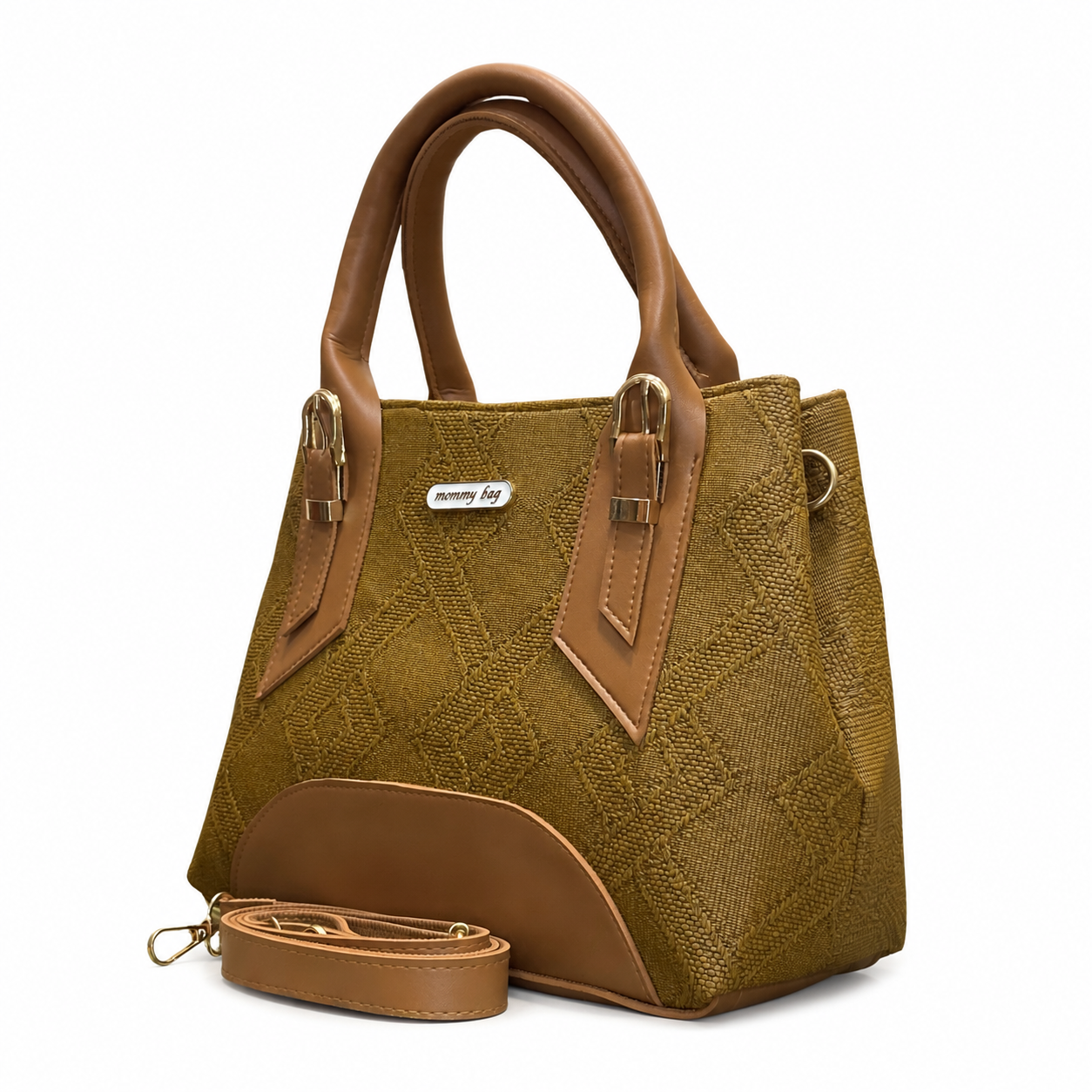 Structured Embossed Mommy Tote Bag