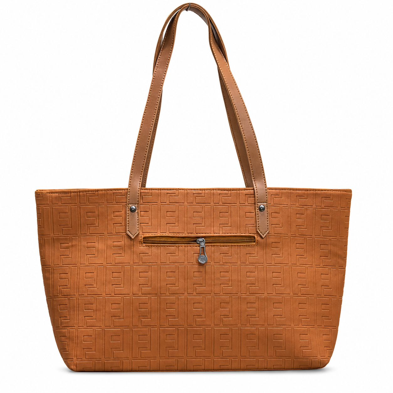 Structured Embossed Tote Bag with Scarf Accent