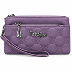 Quilted Double-Zipper Wristlet Pouch