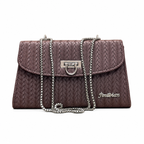 Chevron Embossed Chain Shoulder Bag