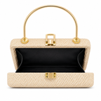 Textured Box Handbag with Top Handle and Chain Strap