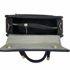Textured Top-Handle Handbag with Scarf Accent