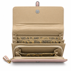 Textured Flap Clutch Wallet with Tassel Detail