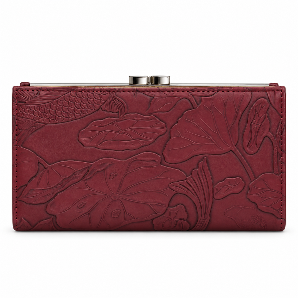 Floral Embossed Frame Clutch