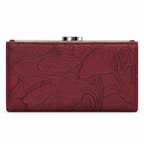 Floral Embossed Frame Clutch