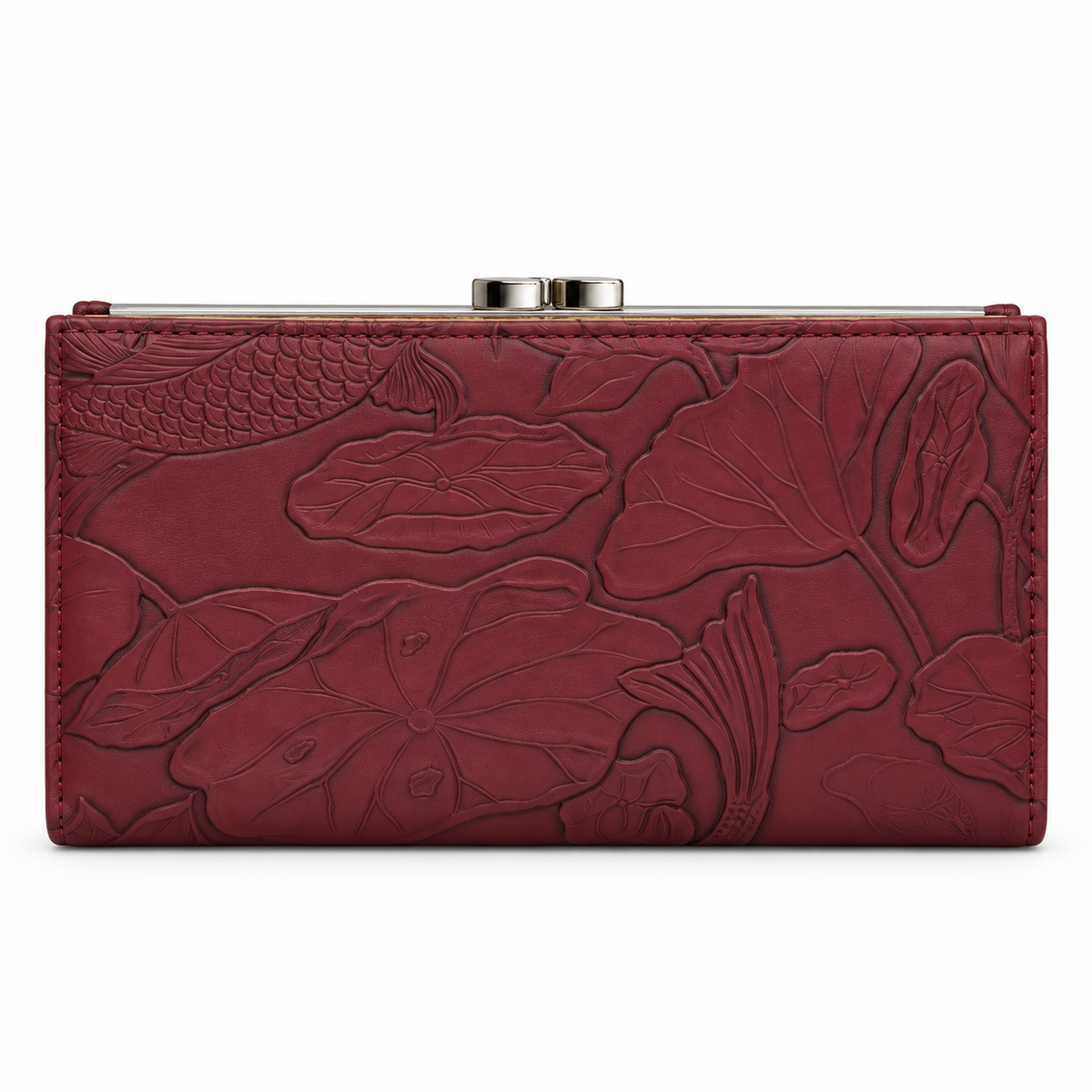 Floral Embossed Frame Clutch