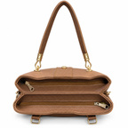 Structured Textured Handbag with Bow & Pearl Charm