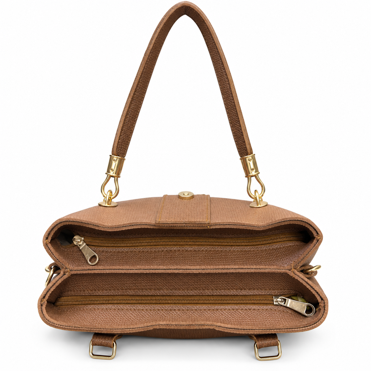 Structured Textured Handbag with Bow & Pearl Charm