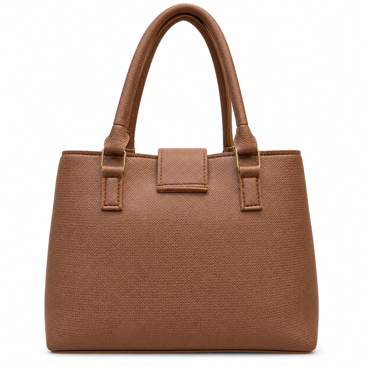 Structured Textured Handbag with Bow & Pearl Charm