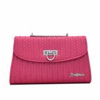 Chevron Embossed Chain Shoulder Bag