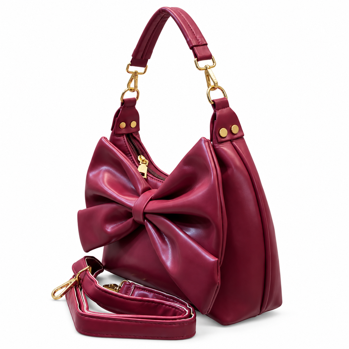 Bow Detail Hobo Shoulder Bag