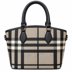 Plaid Print Top Handle Bag