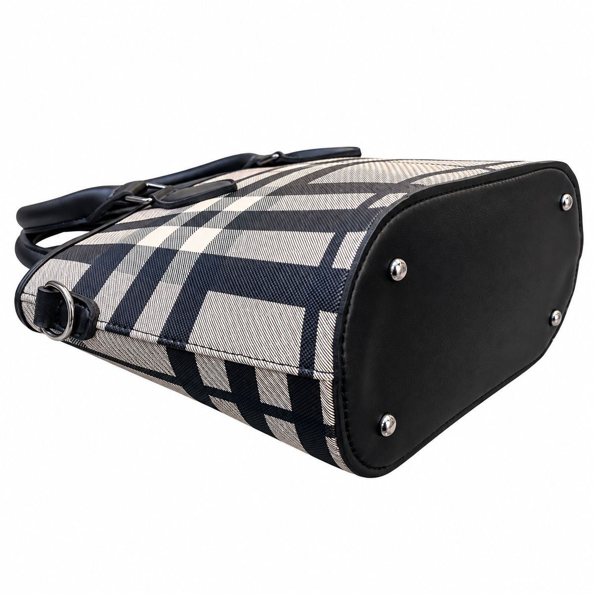 Plaid Print Top Handle Bag