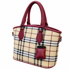 Plaid Print Top Handle Bag