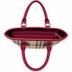 Plaid Print Top Handle Bag