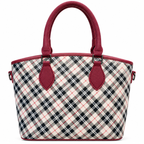 Plaid Print Top Handle Bag