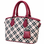Plaid Print Top Handle Bag